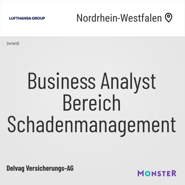 Business Analyst Bereich Schadenmanagement