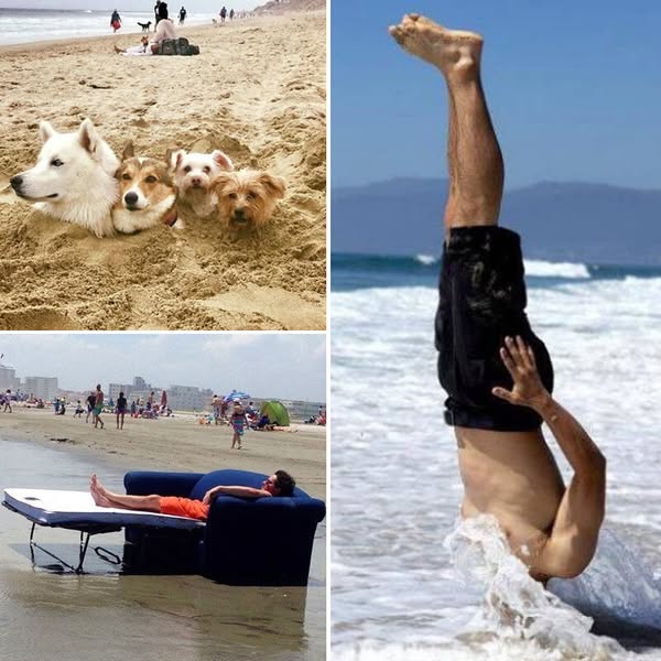 30+ momentos ridículos e engraçados na praia capturados pela câmera