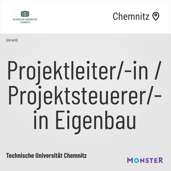 Projektleiter/-in / Projektsteuerer/-in Eigenbau
