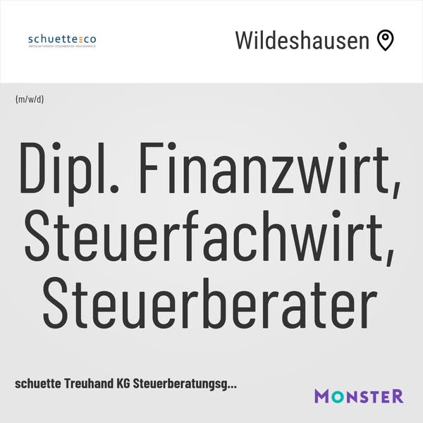 Dipl. Finanzwirt, Steuerfachwirt, Steuerberater